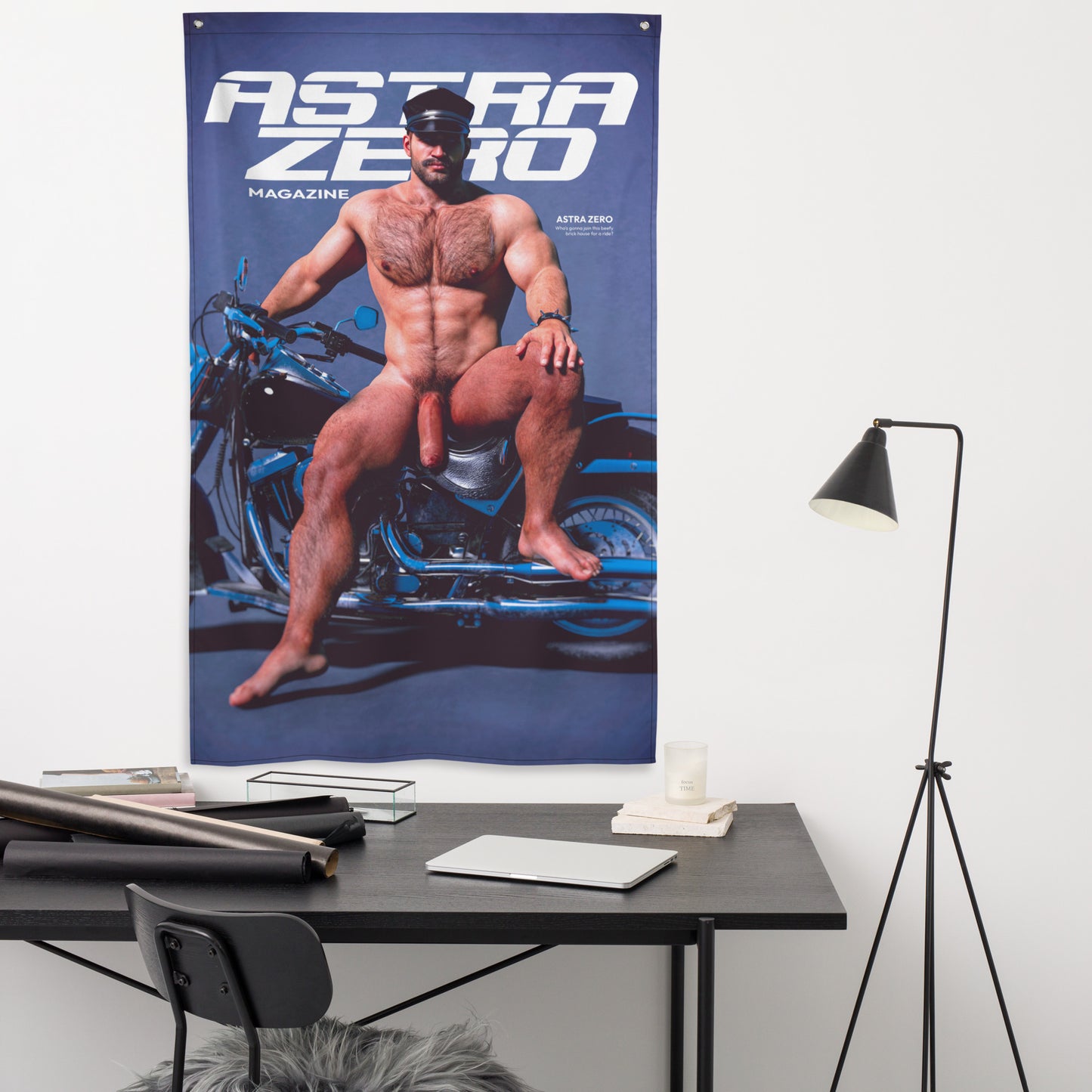 Astra Zero “Motorcycle Pin Up” 87.6 x 142.2cm