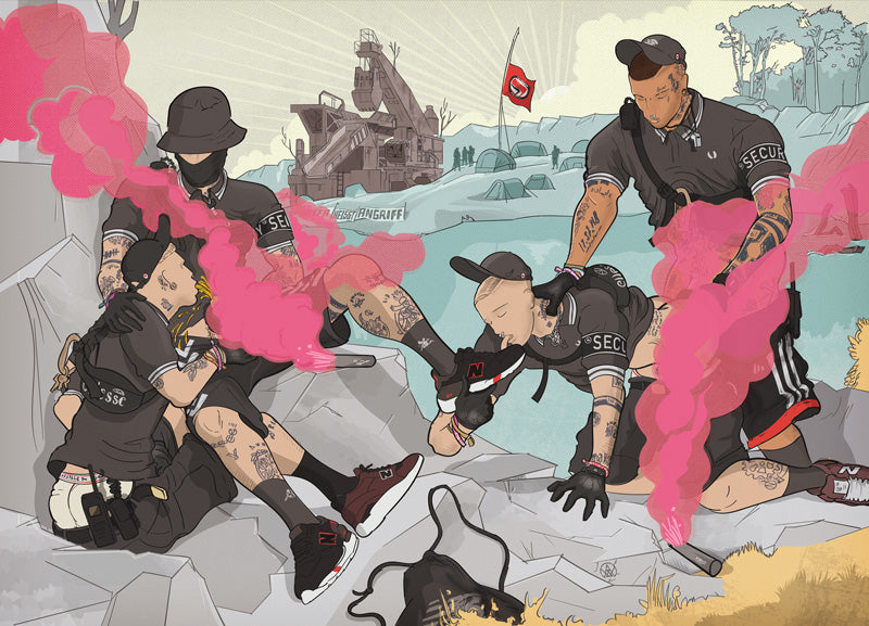 Andy Warlord "Security Guards" Print A3