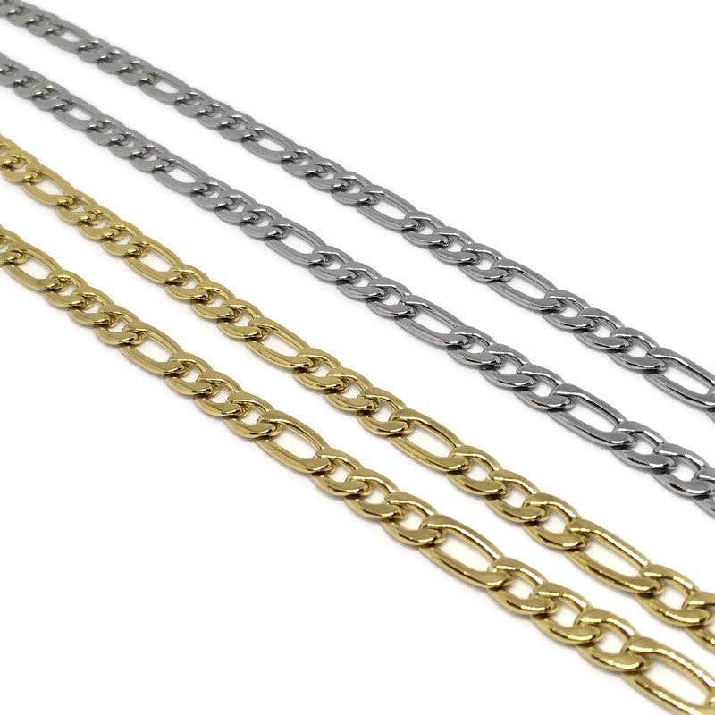 Italian Figaro Chain Necklace 50 cm Gold