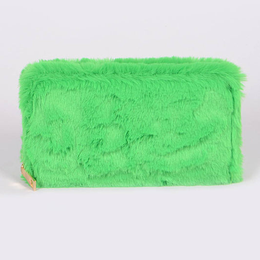 Faux Fur Wallet Neon Green