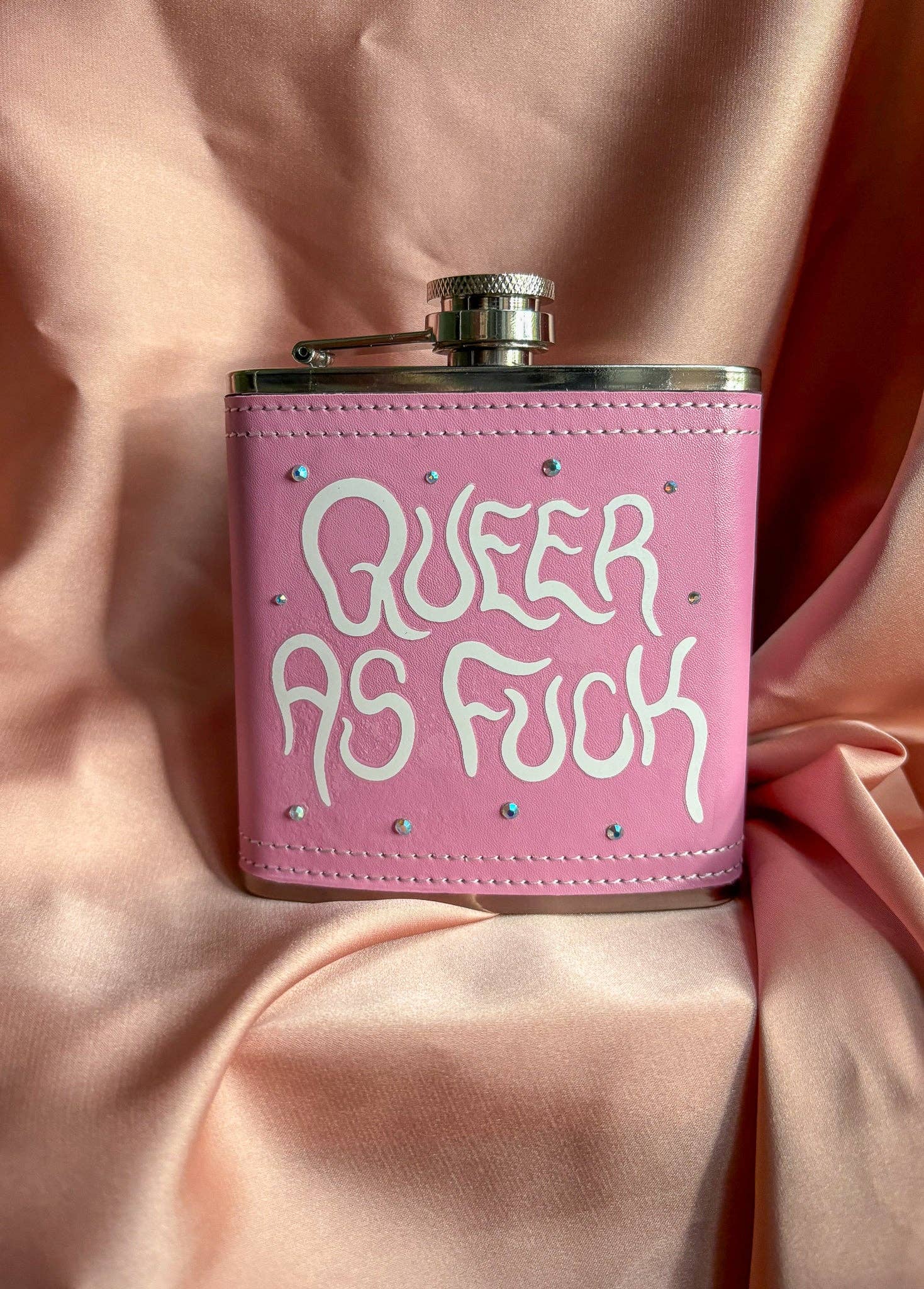 Queer as fuck hipflask: Black