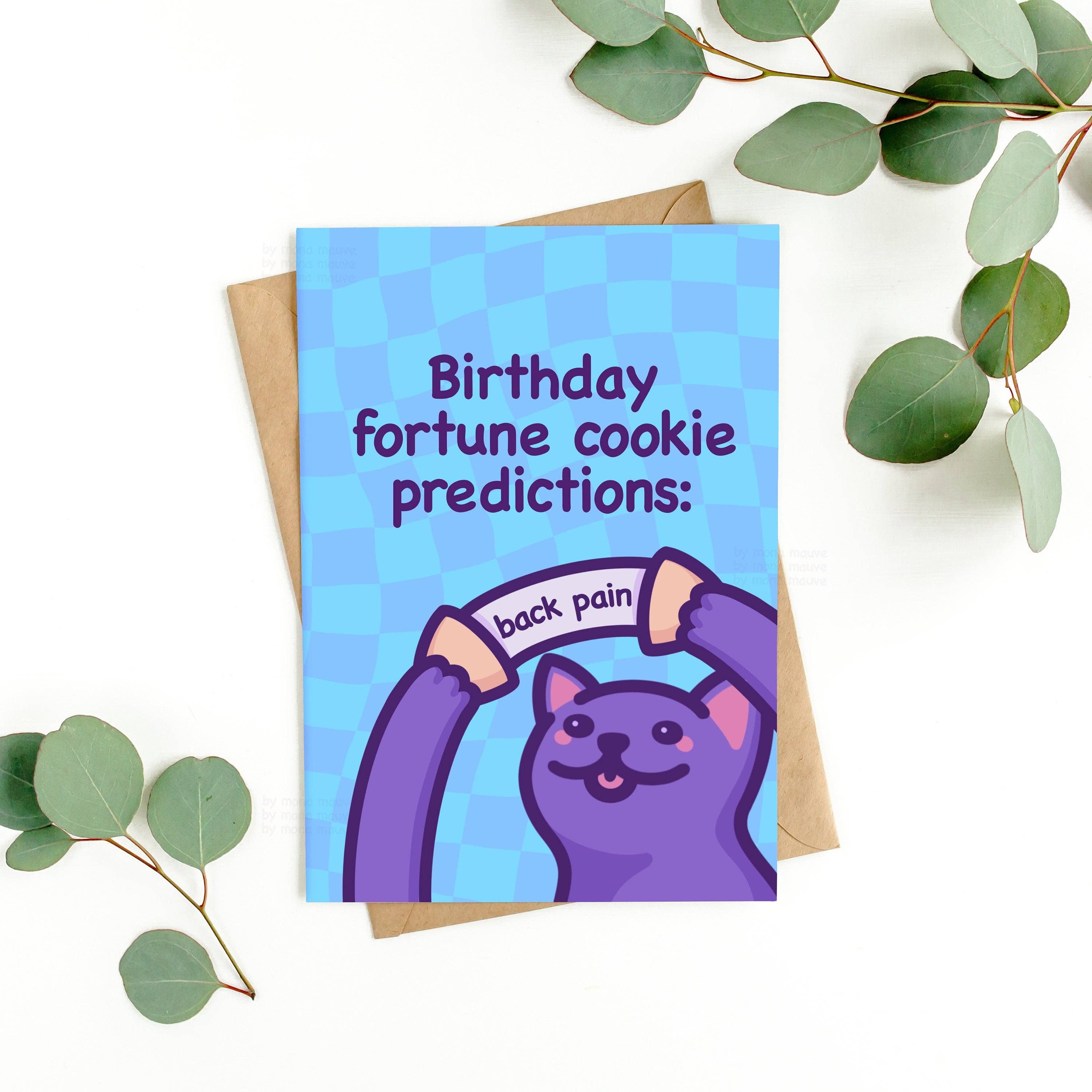 Back Pain | Funny Cat Birthday Card: Small (A6)