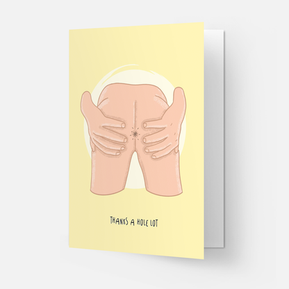 Thanks hole lot greeting card: White / Double