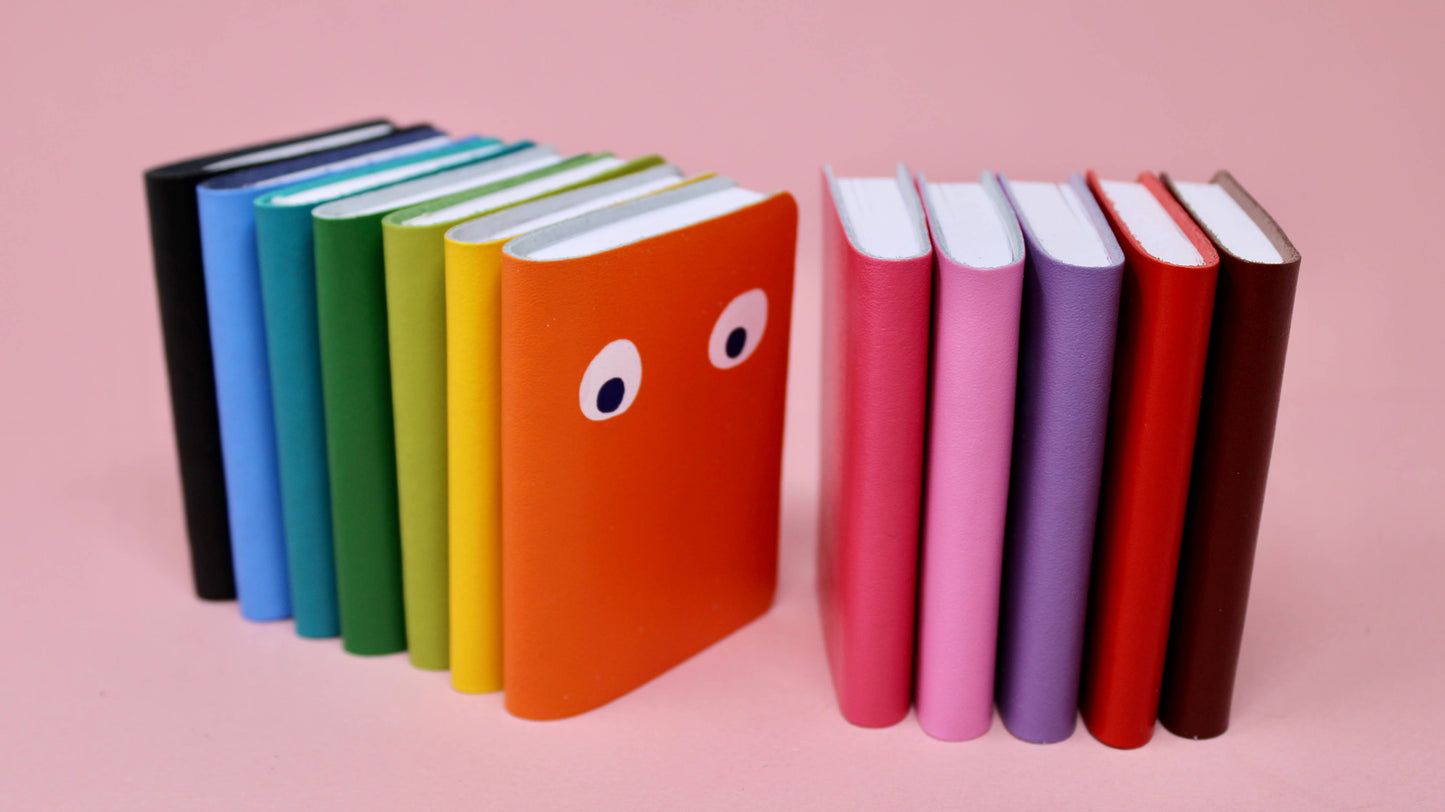 Googly Eye Mini Leather Notebook: Hot Pink