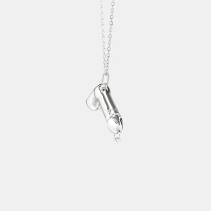 PRINCE ALBERT SILVER DICK PENDANT NECKLACE