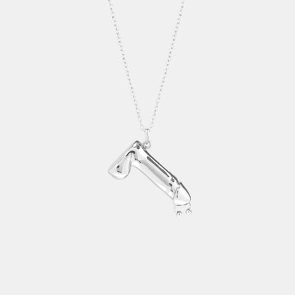 PRINCE ALBERT SILVER DICK PENDANT NECKLACE