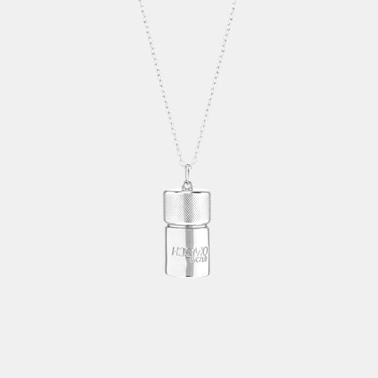 POPPERS SILVER PENDANT NECKLACE