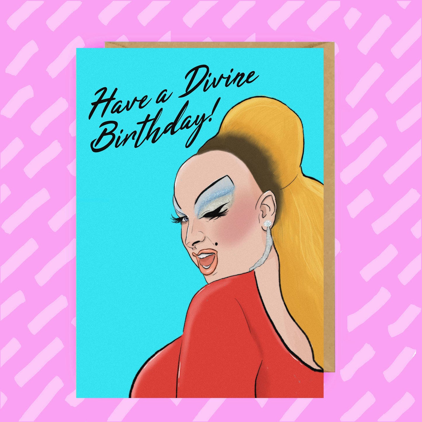 Divine Birthday card | 1970's | Pink Flamingos | John Waters