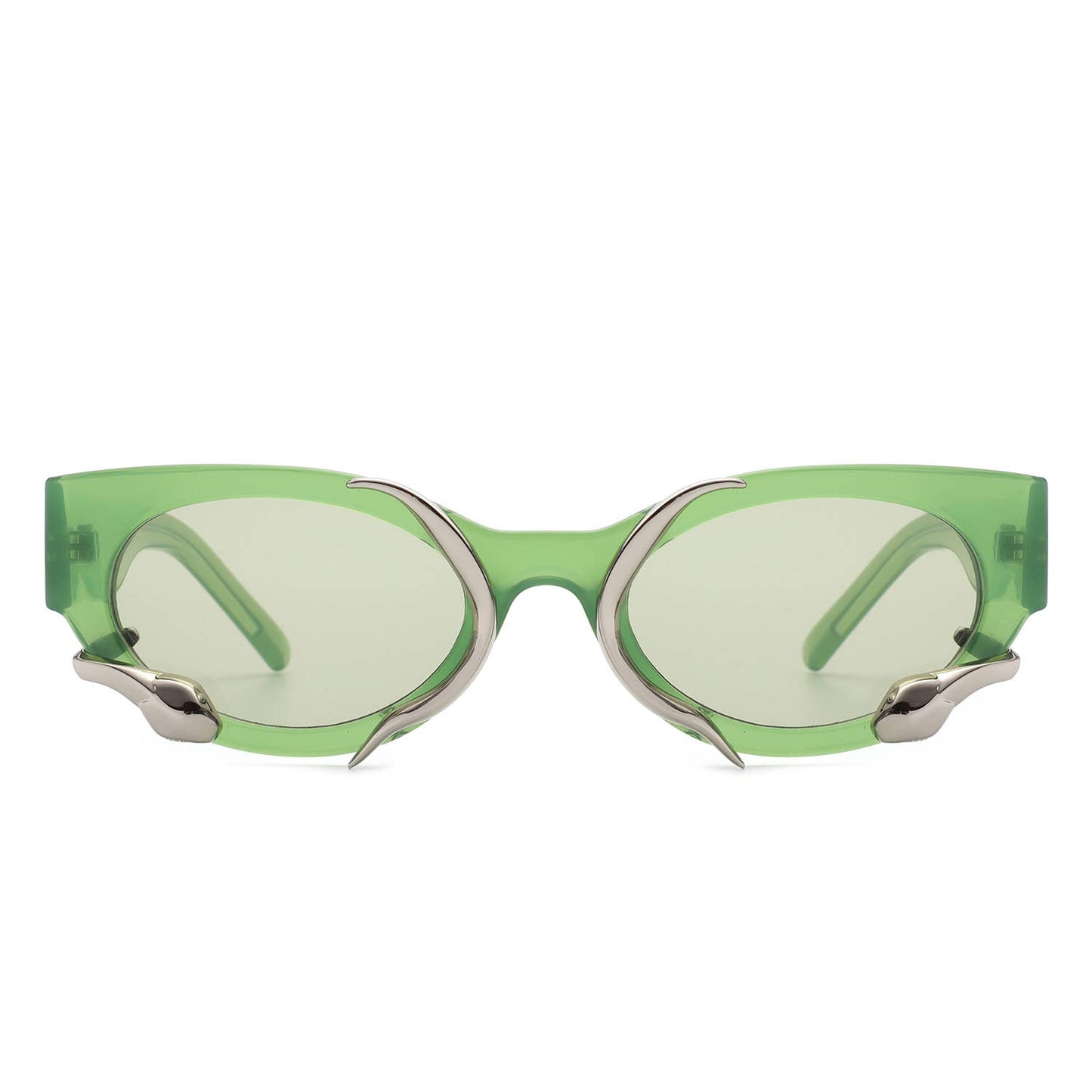 Women Round Fashion Snake Design Cat Eye Sunglasses: No Packaging