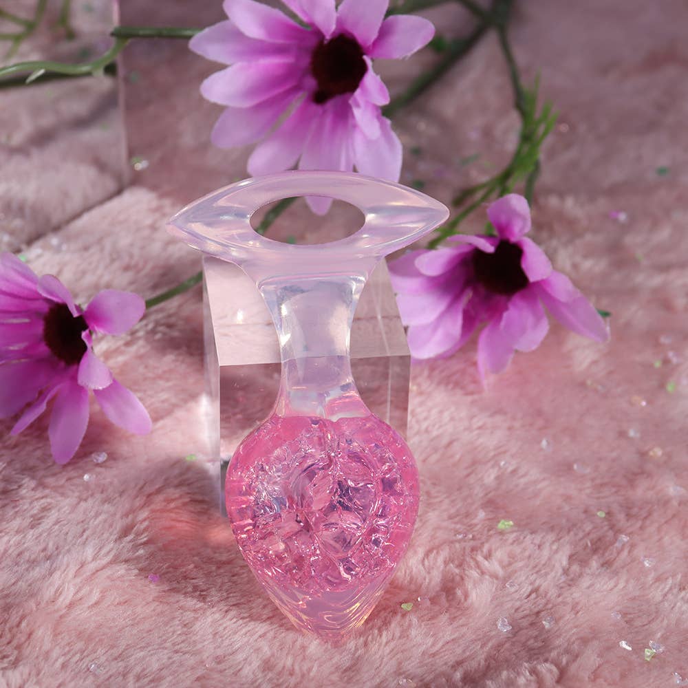 Heart-shaped Crystal Anal Plug - Pink: M: 3.9cm