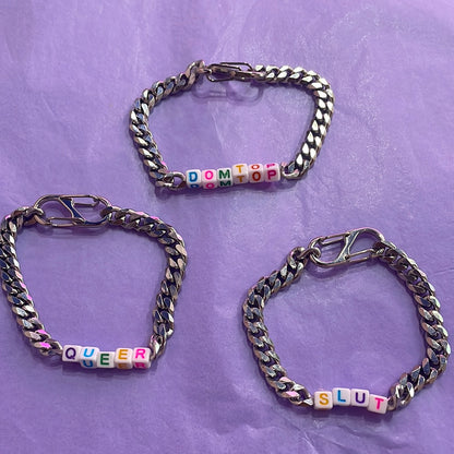 Word Beads Bracelet Thick