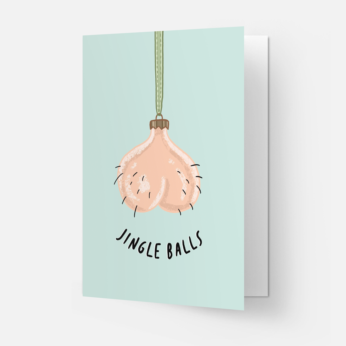 Jingle balls greeting card: White / Double folded