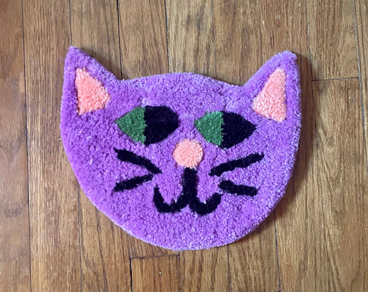 Cat Wall Hanging Rug: Purple