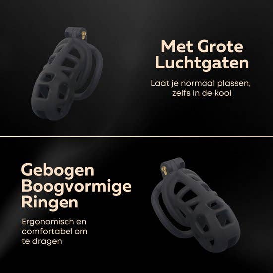 Quick Relief Elite Lock™ Medium - Chastity cage with 4 ring sizes