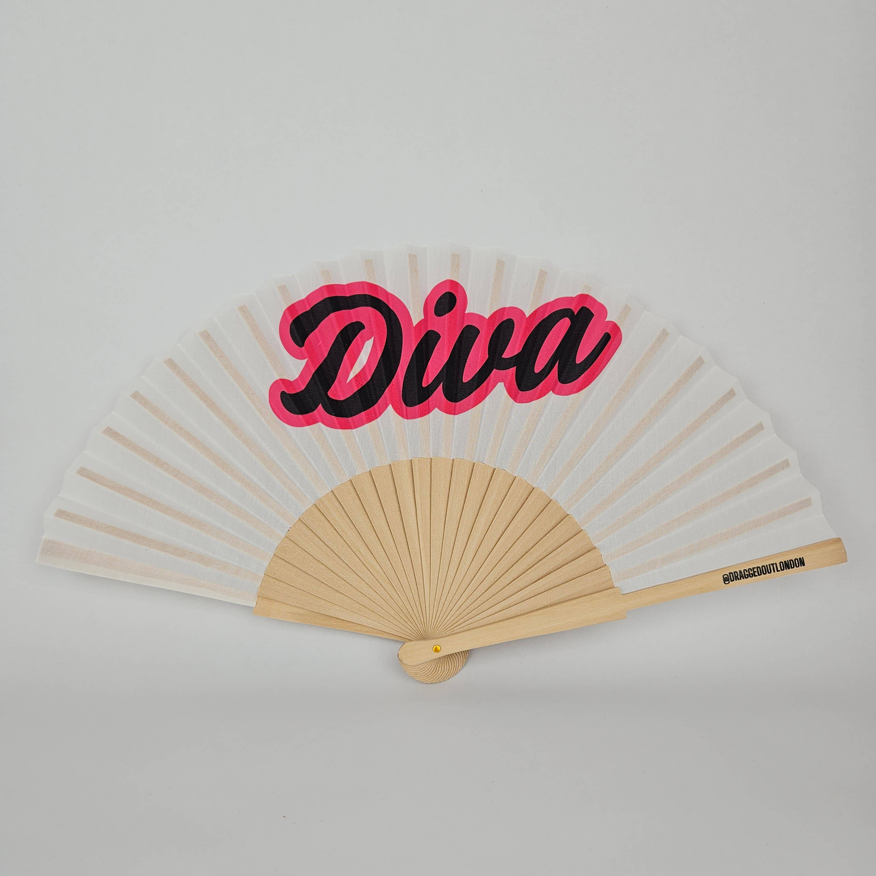 Small Folding Wood Hand Fan – Diva
