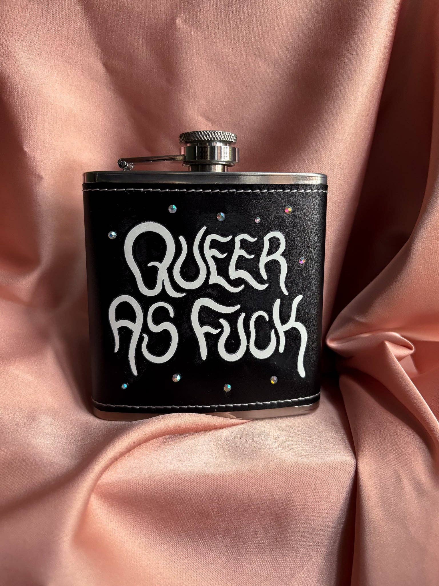 Queer as fuck hipflask: Pink