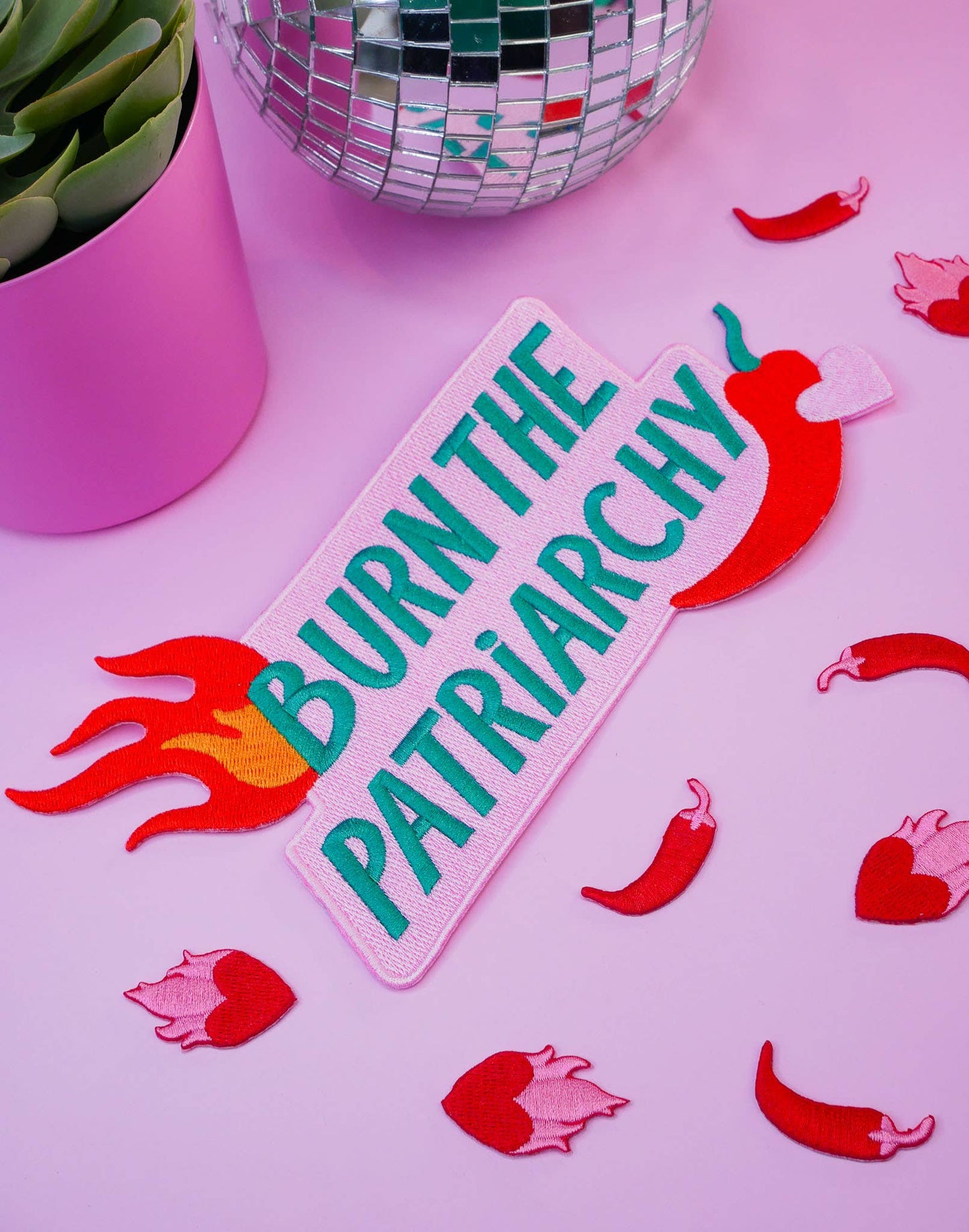 Iron-On Patch Burn the Patriarchy XL