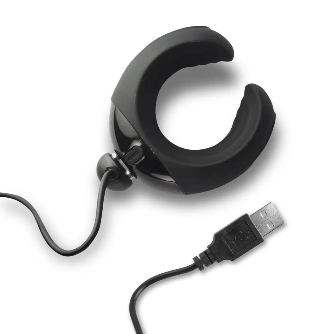 "Echo" Vibrating C-Shape Masturbator Black