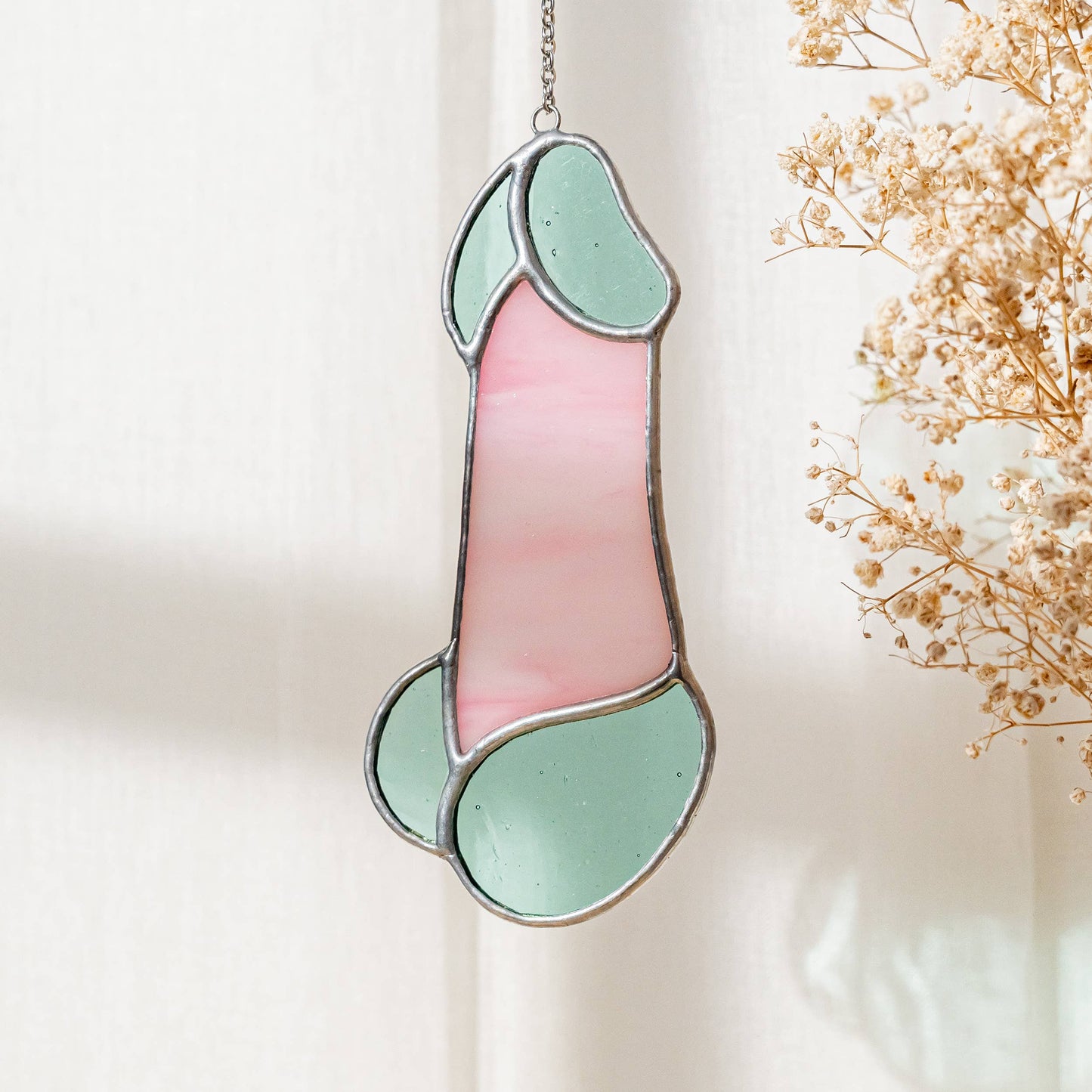 Stained Glass Penis - Pink & Mint