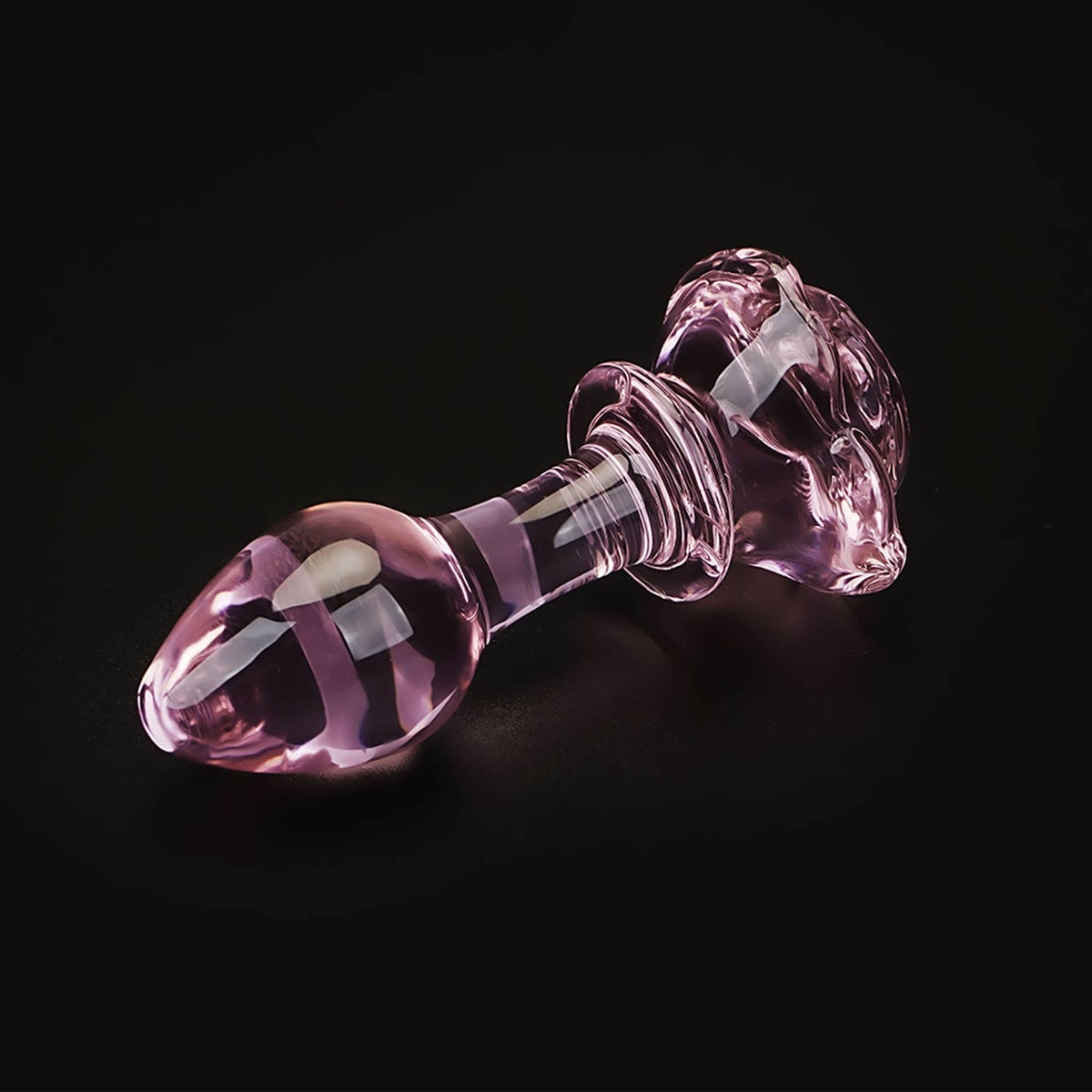 Liebe Seele Chroma Iridescent Sensual Glass Butt Plug Pink: Phallic rose S