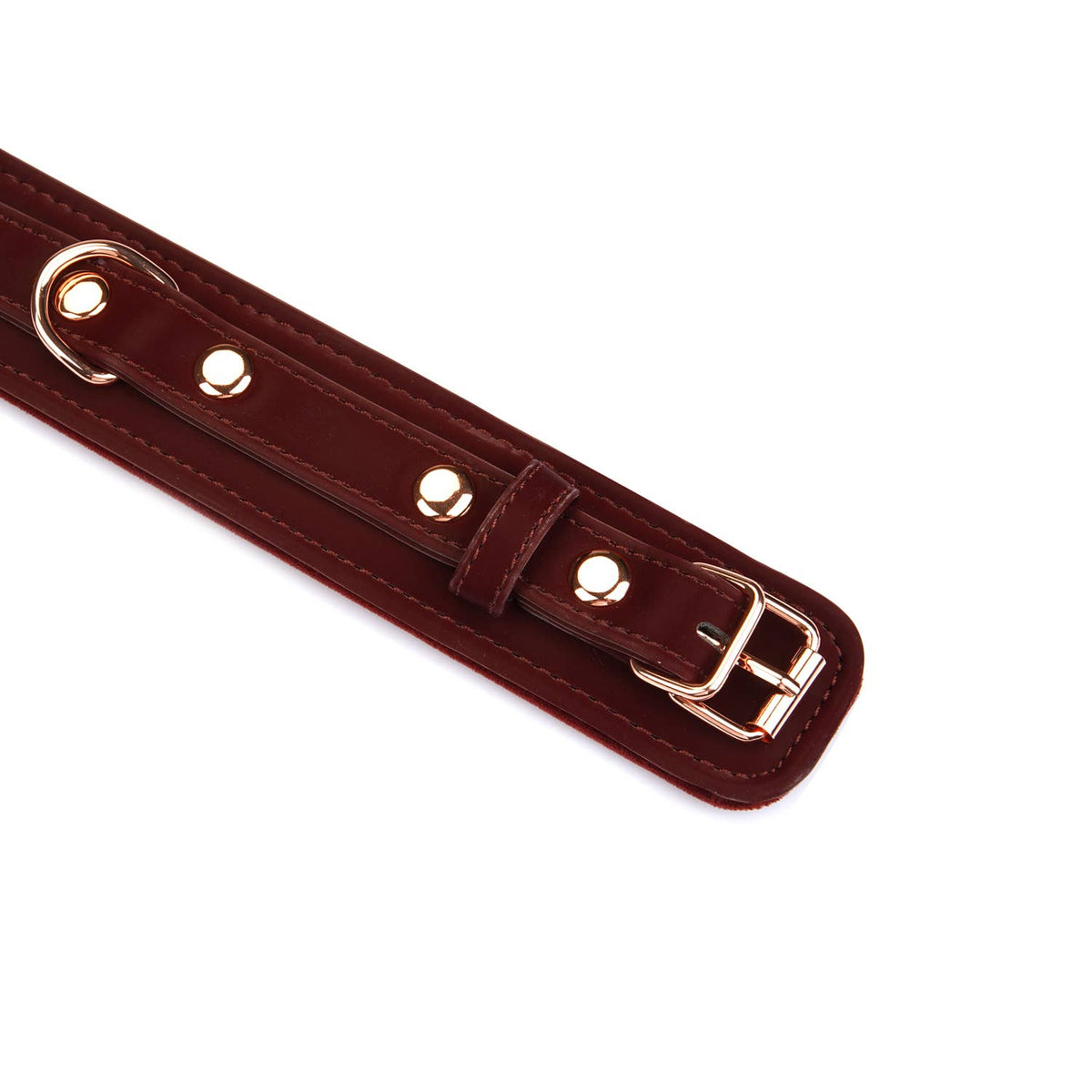 Metallic Shade Burgundy Vegan Collar with Leash