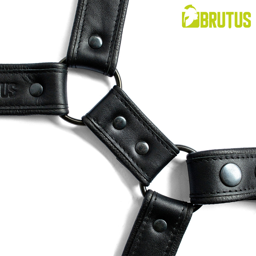 BRUTUS Leather Leg Harness Black-Black