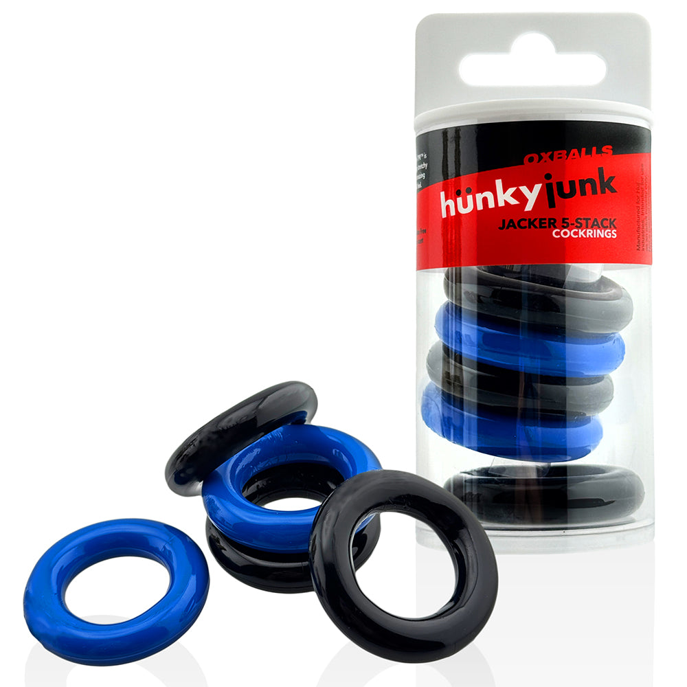 Hünkyjunk JACKER 5-Stack Cockrings Blue/Black