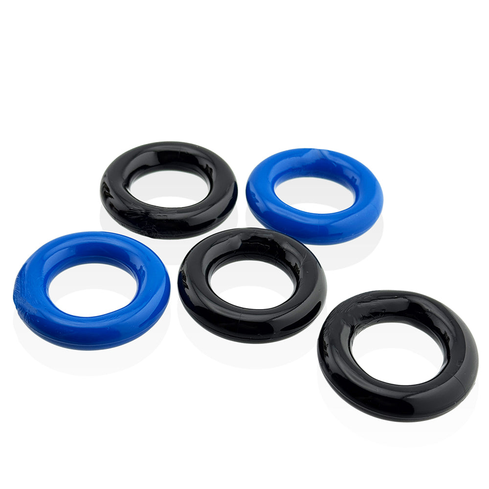 Hünkyjunk JACKER 5-Stack Cockrings Blue/Black