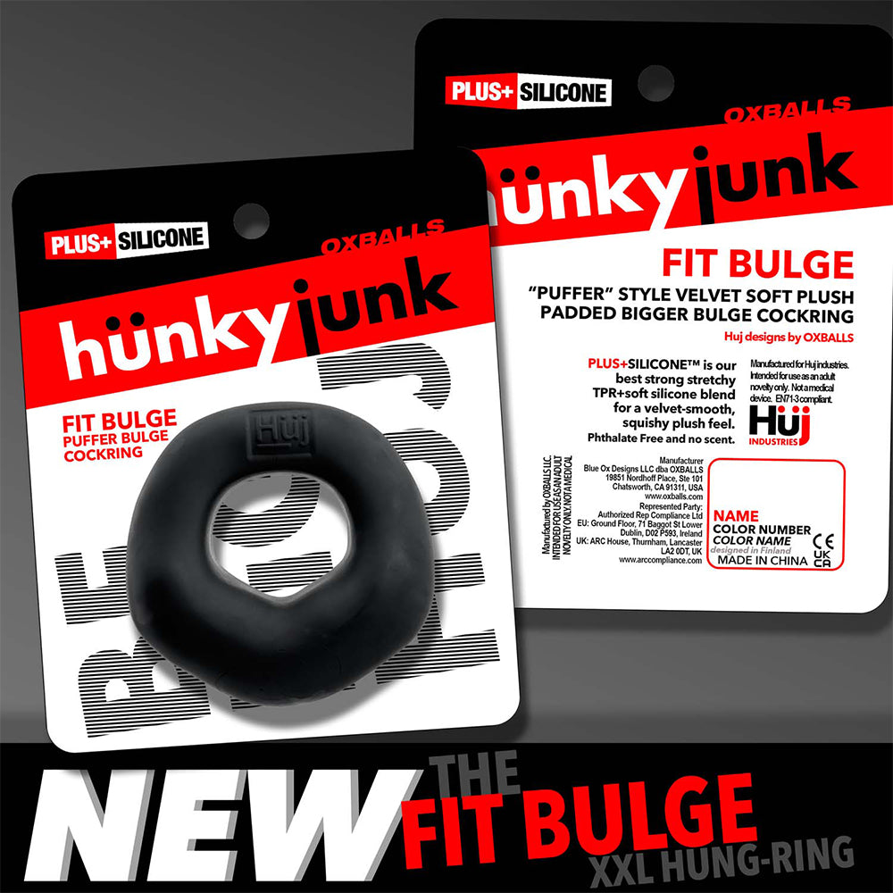 Hünkyjunk FIT BULGE Hung-Style Cockring Black Fog
