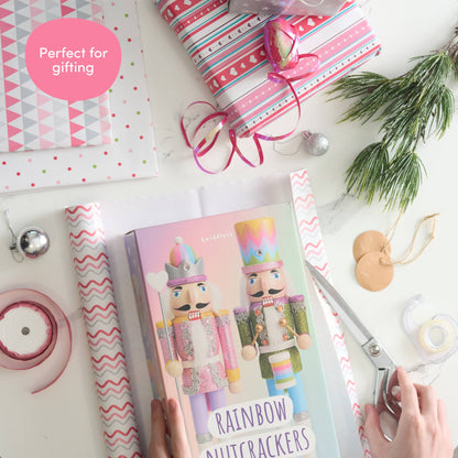 2 Rainbow Wooden Nutcracker Soldiers, 30cm / 12" - Christmas