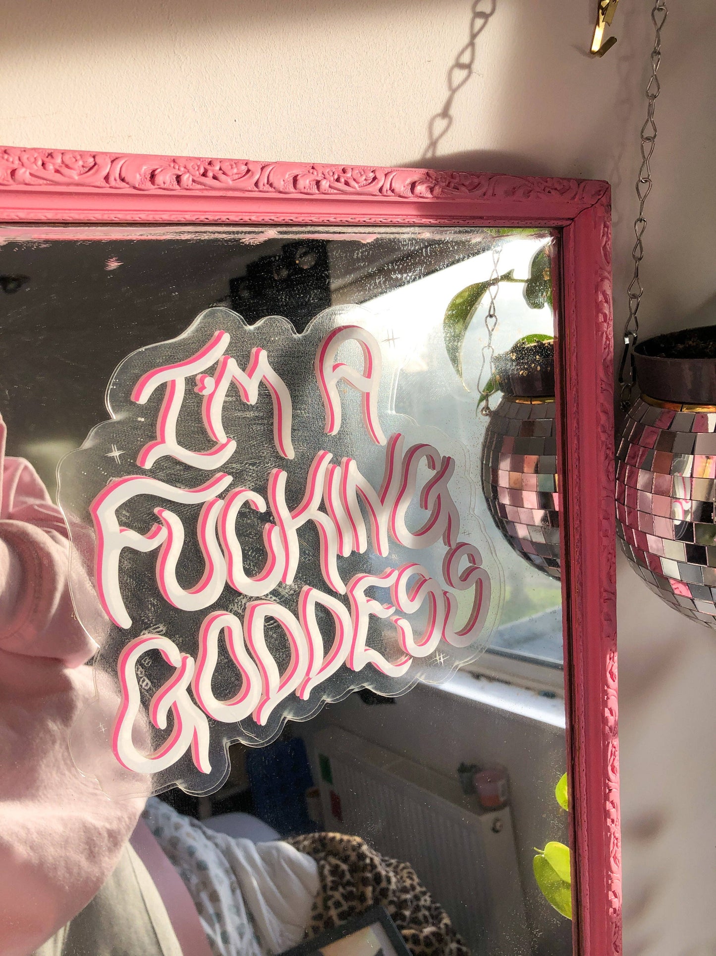 I'm a fucking goddess mirror decal