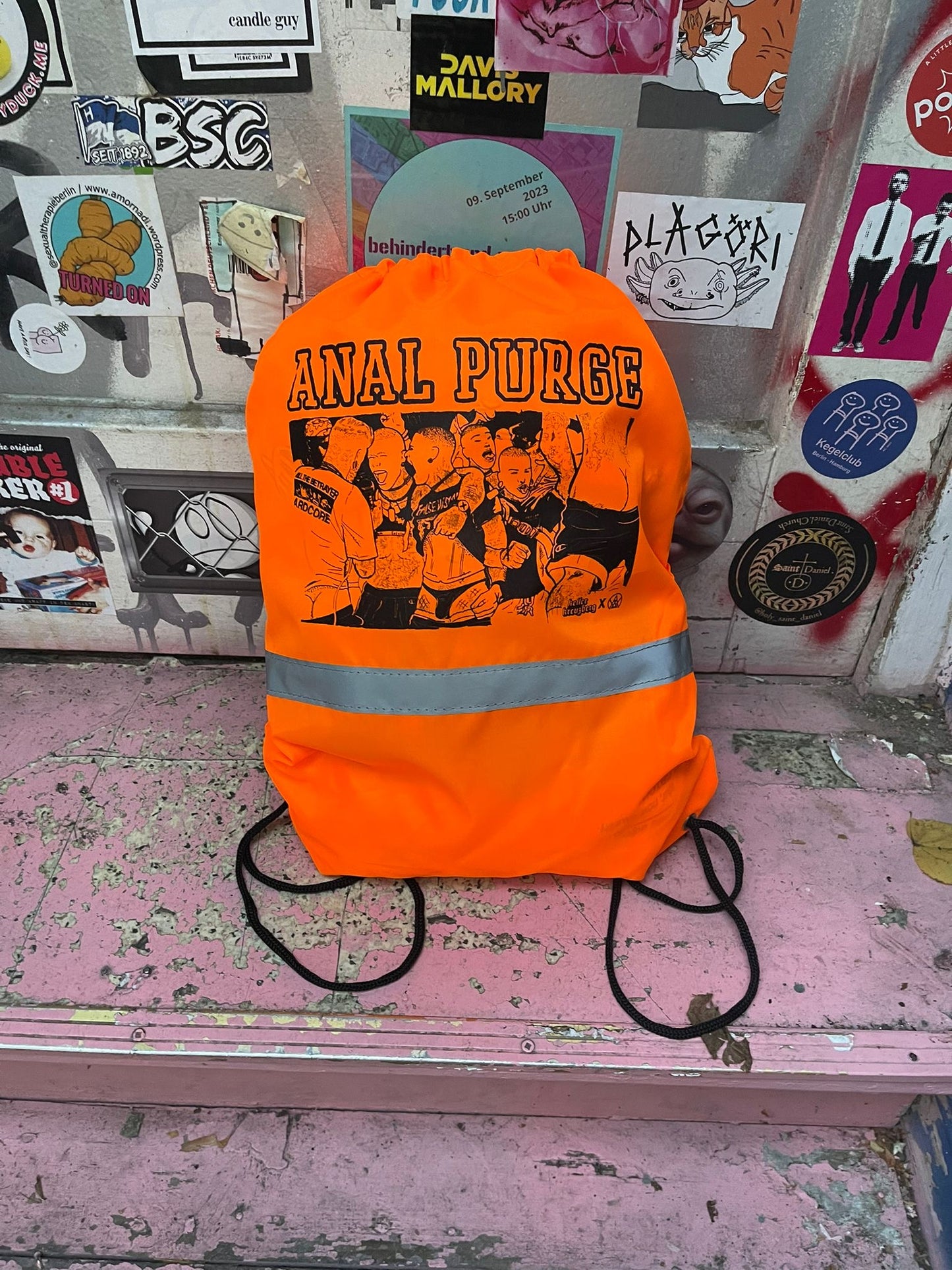 Andy Warlord x Keller Kreuzberg "Anal Purge" Stringbag Neon Orange