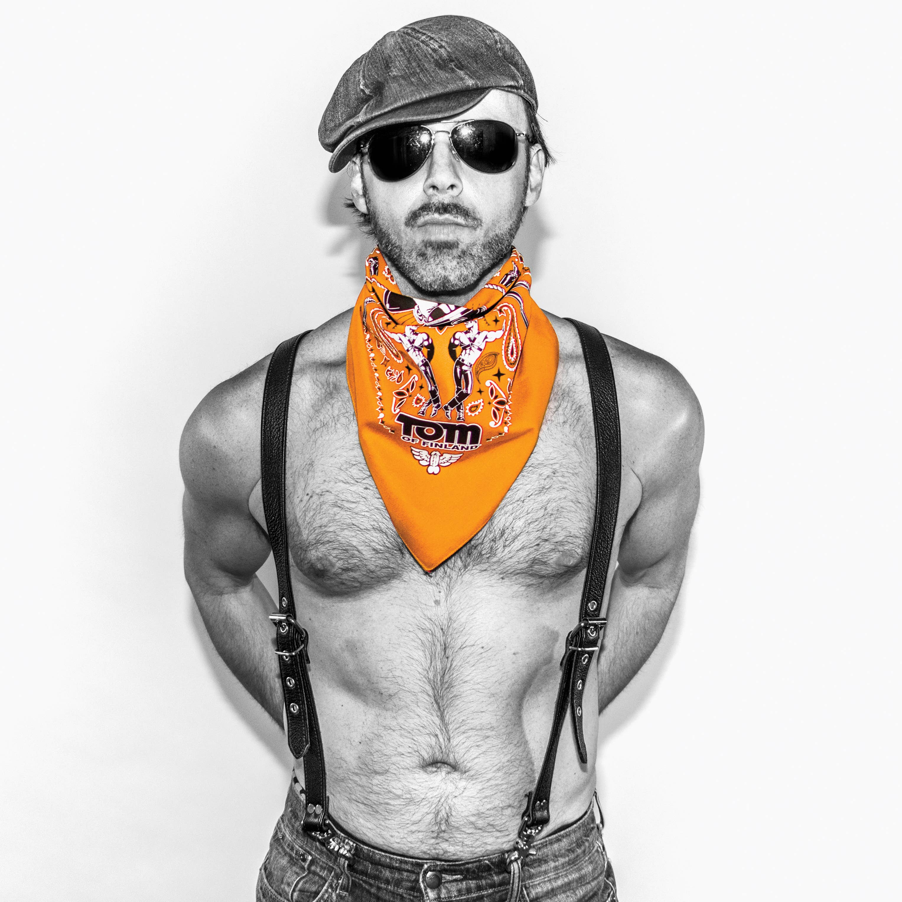 Tom of Finland Bandanas Facemask (Gay Queer LGBT): Orange