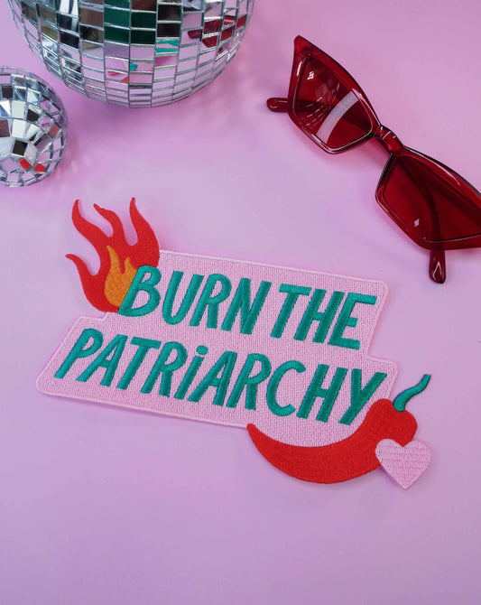 Iron-On Patch Burn the Patriarchy XL
