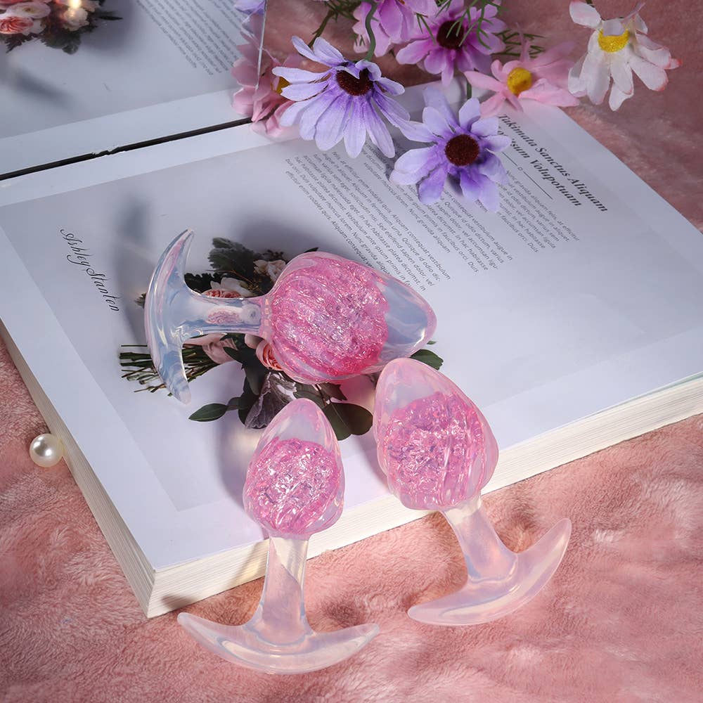 Icecream-shaped Crystal Anal Plug - Pink: S: 3.2cm