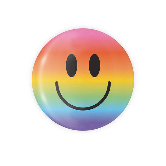 Rainbow Smiley - 1.25" Round Button