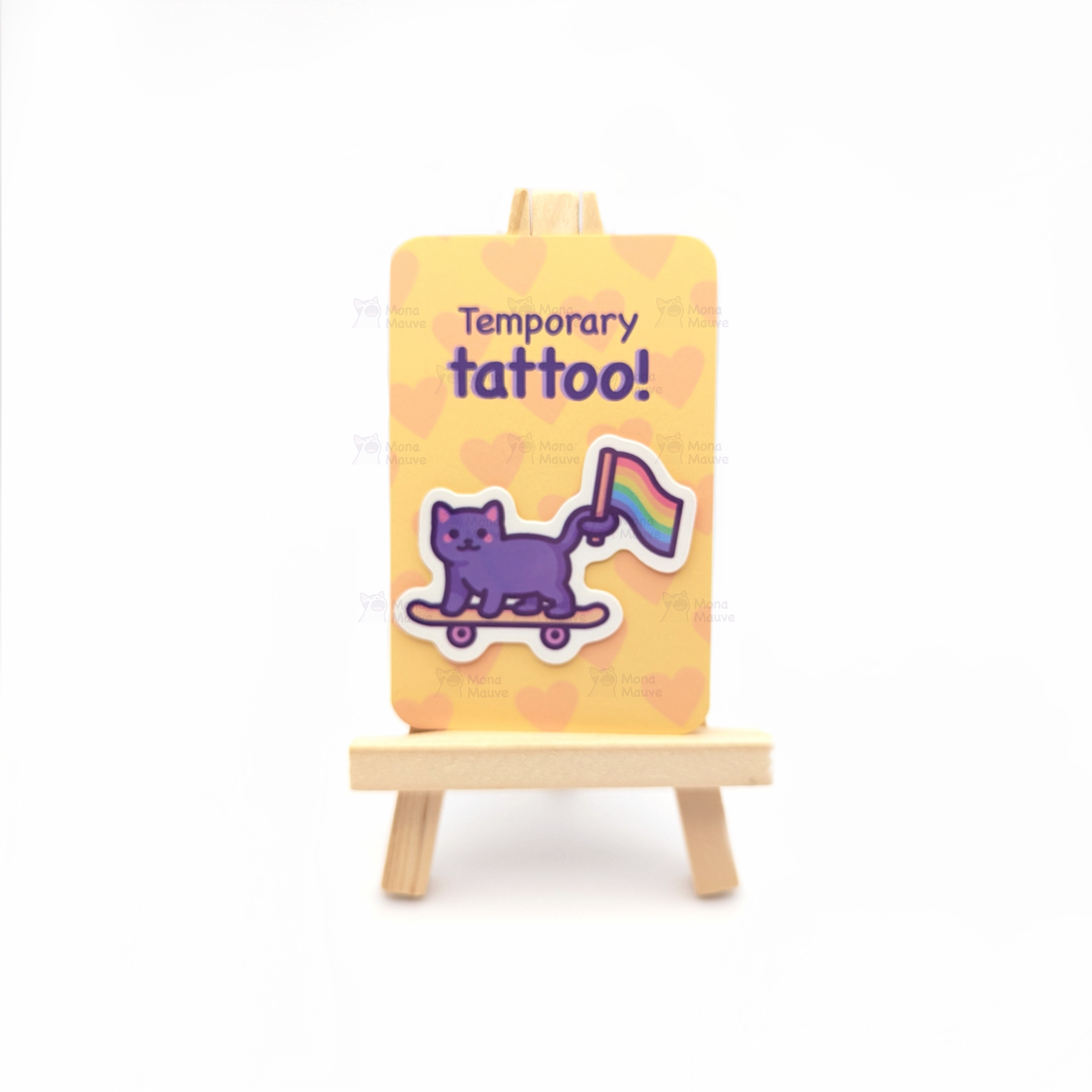 LGBTQ+ Pride Cat Temporary Tattoo: Add hang tabs