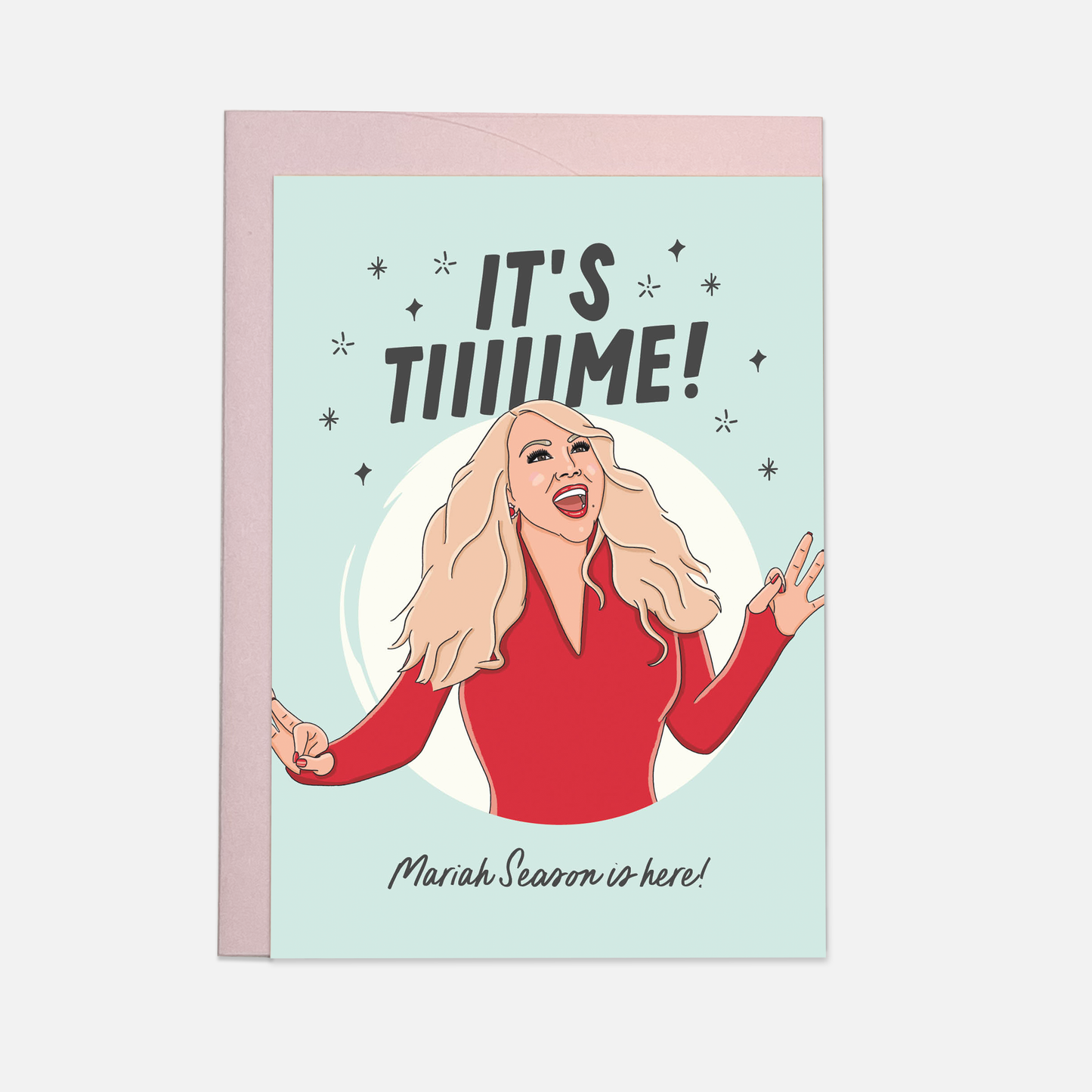 It's Time! greeting card: Double folded