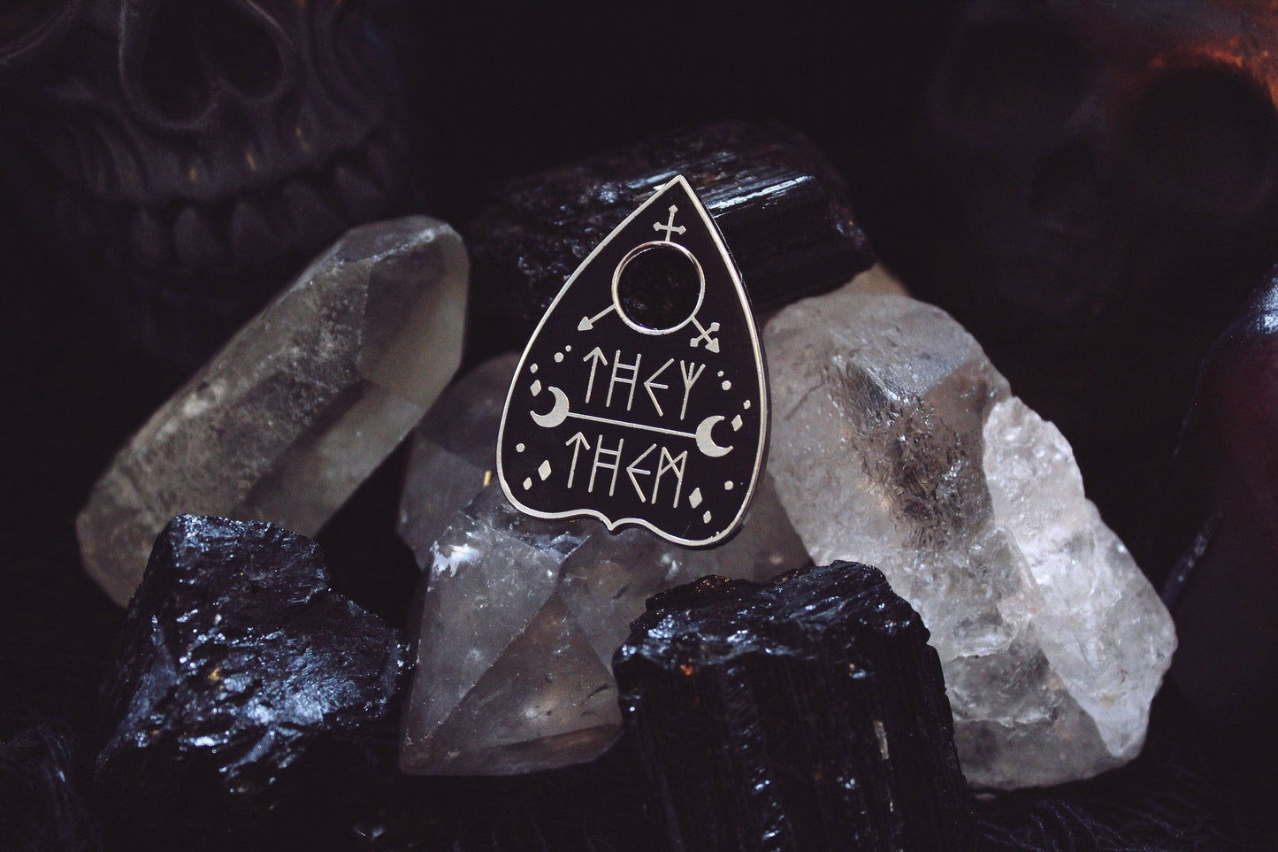 Original Pronoun Planchette Pin: They/them / Silver