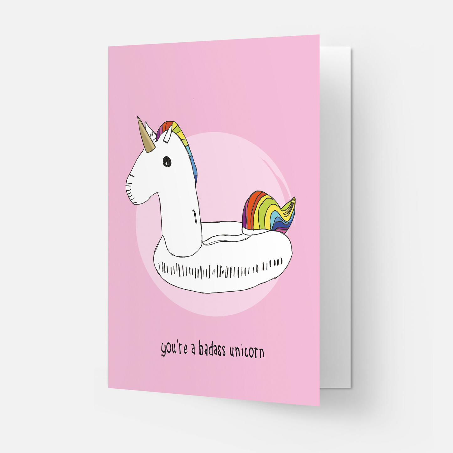 Badass unicorn greeting card: Double