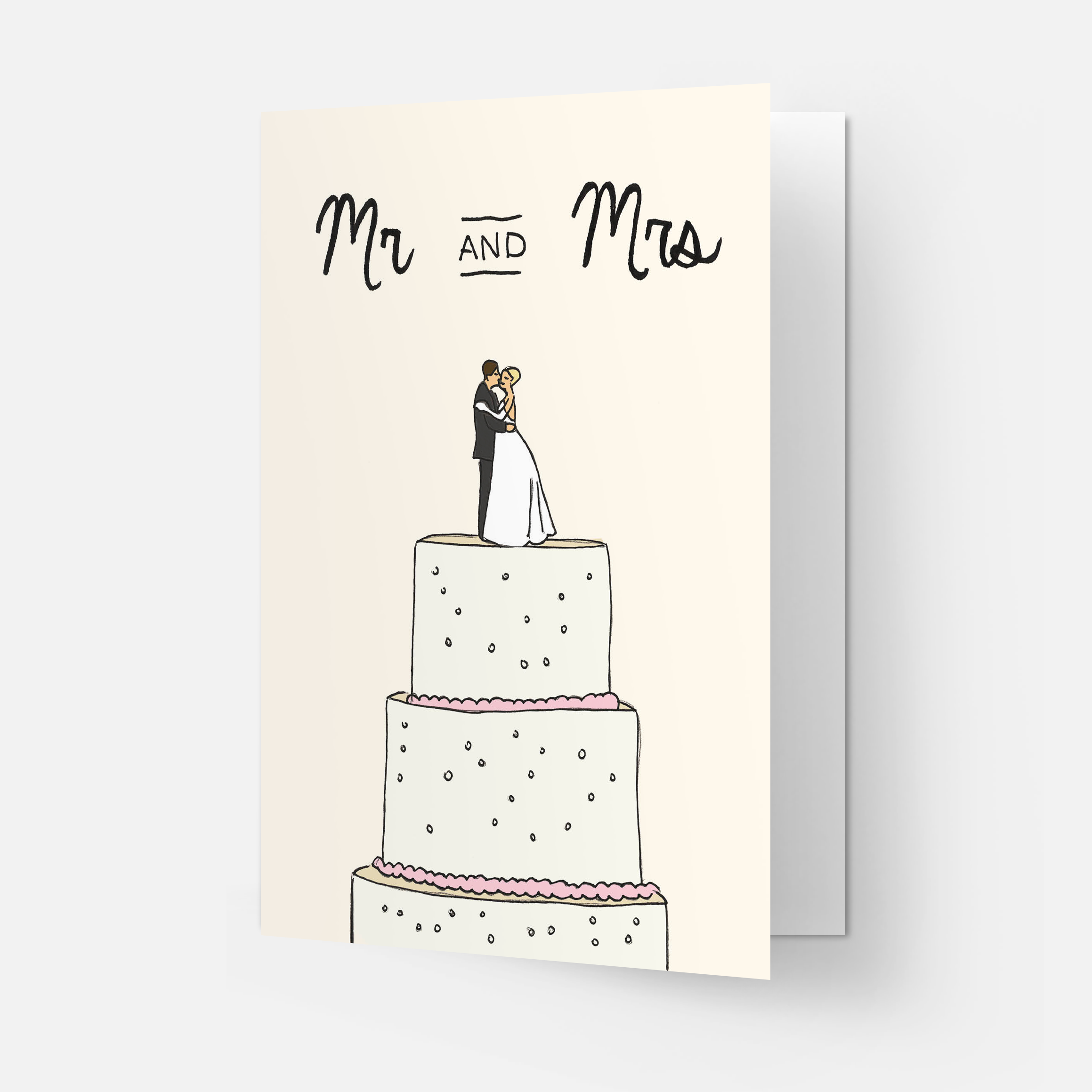 Wedding cake greeting card: Mr & Mr