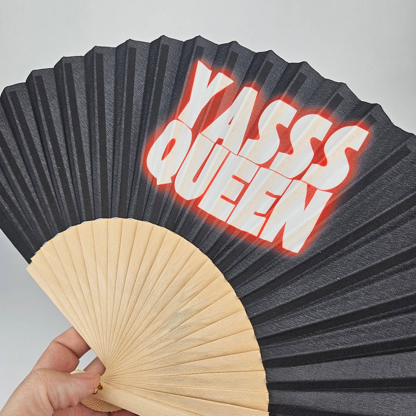 Small Folding Wood Hand Fan – Yasss Queen