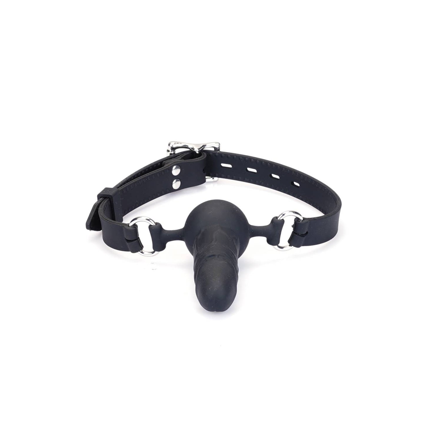 Food Grade Silicone Dildo Shape  Gag with locking buck