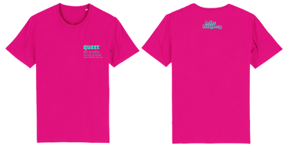 QUEER Keller Kreuzberg T-shirt Magenta and Tiffany Blue