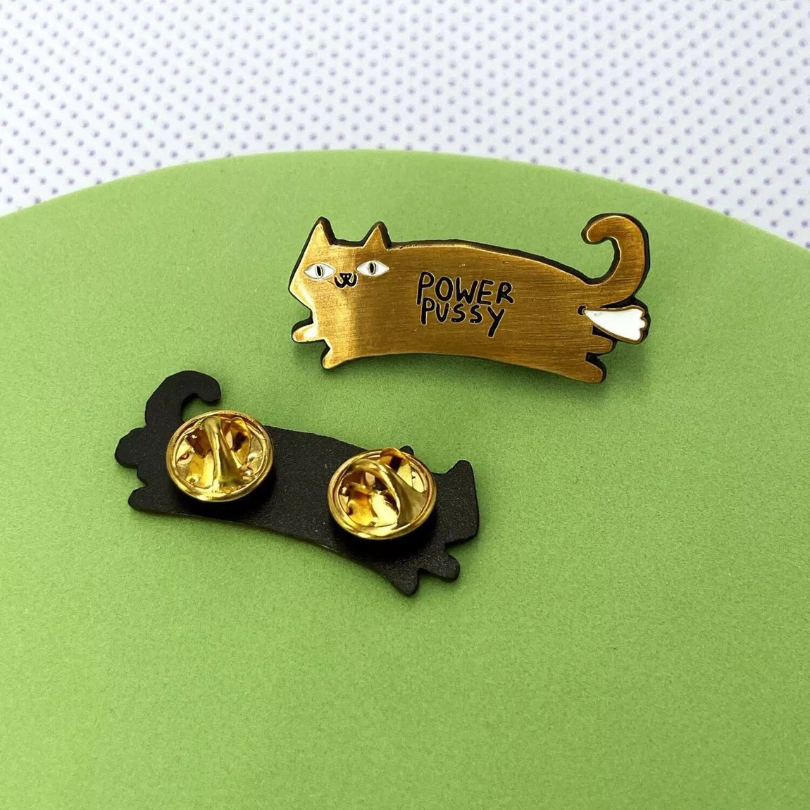 "Power Pussy" Pin Gold