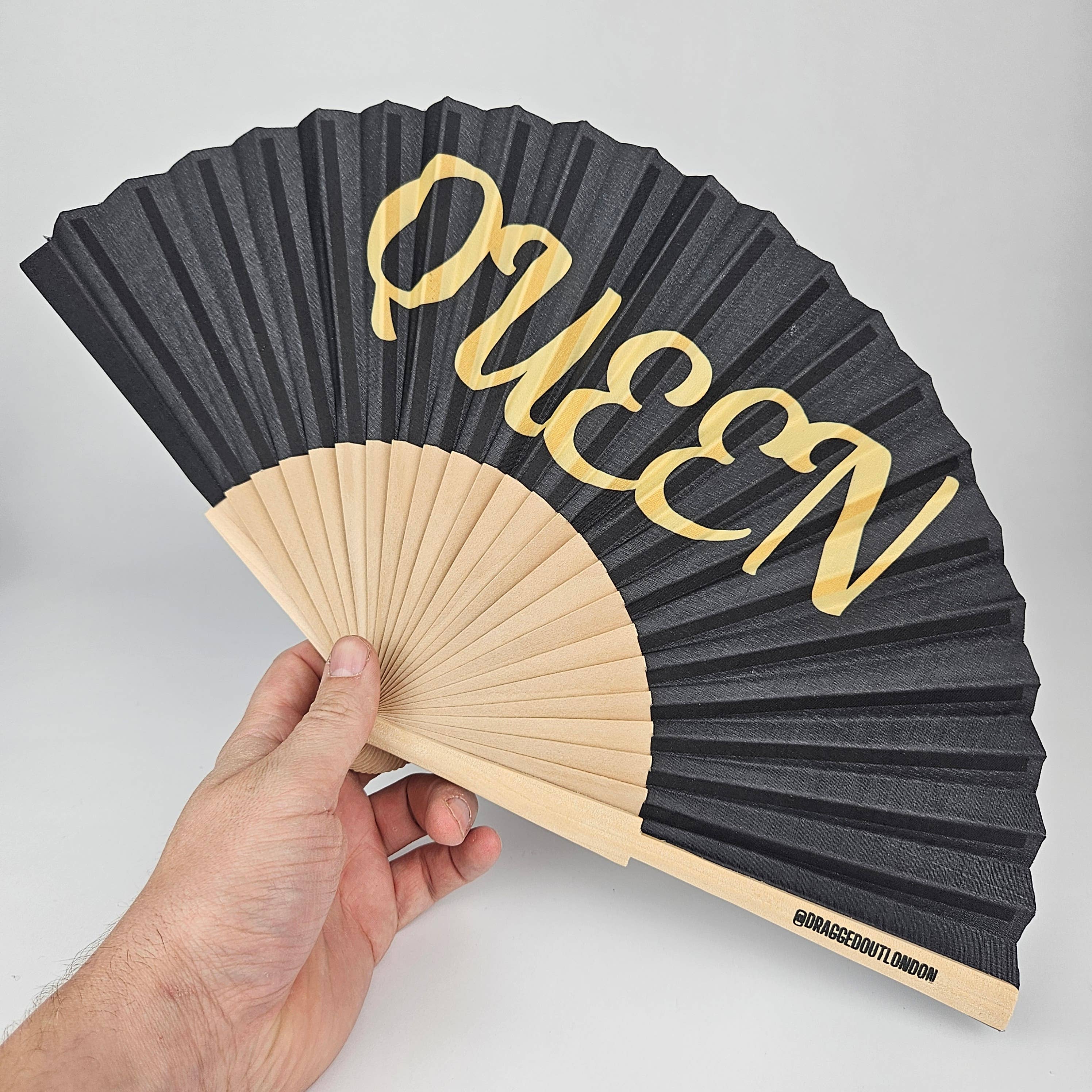 Small Folding Wood Hand Fan – Queen