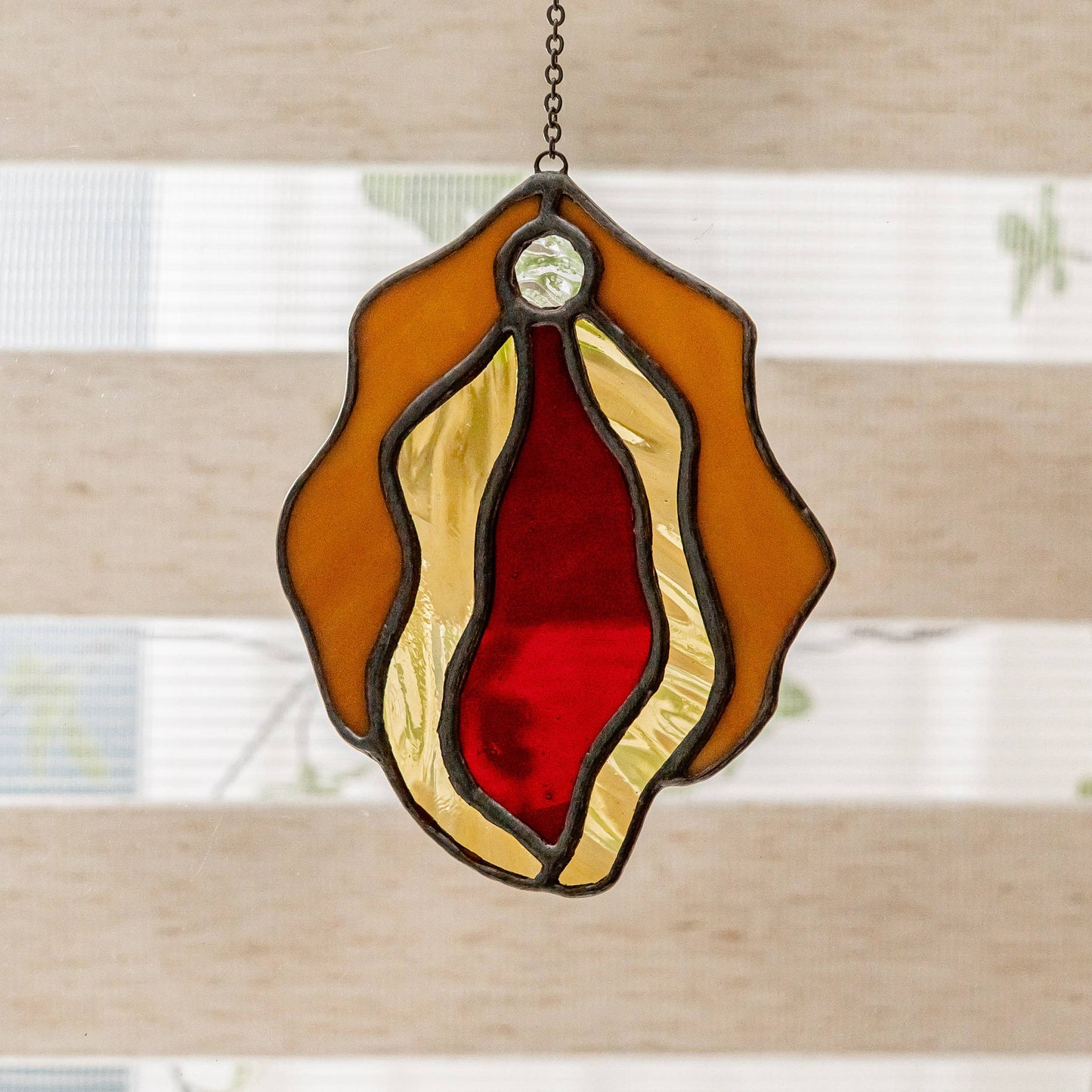 Stained Glass Vagina - Gold / Yellow / Red