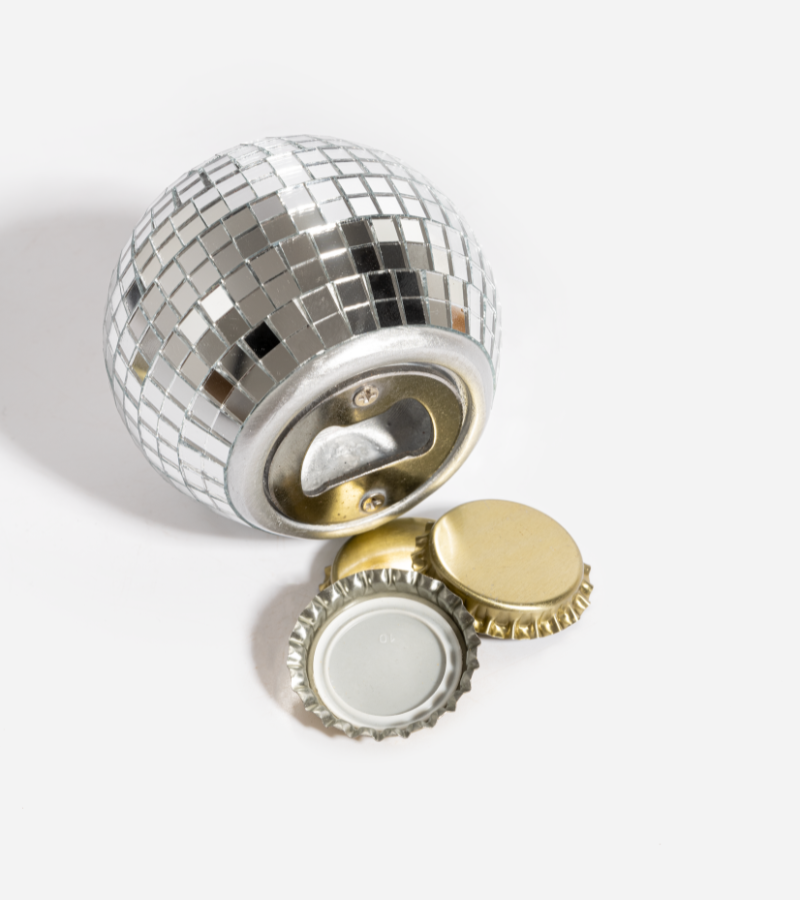Disco bottle opener