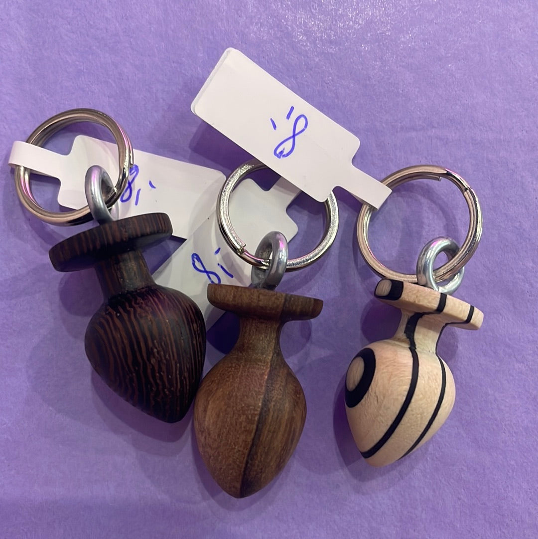 Wooden Butt Plug Key Chain