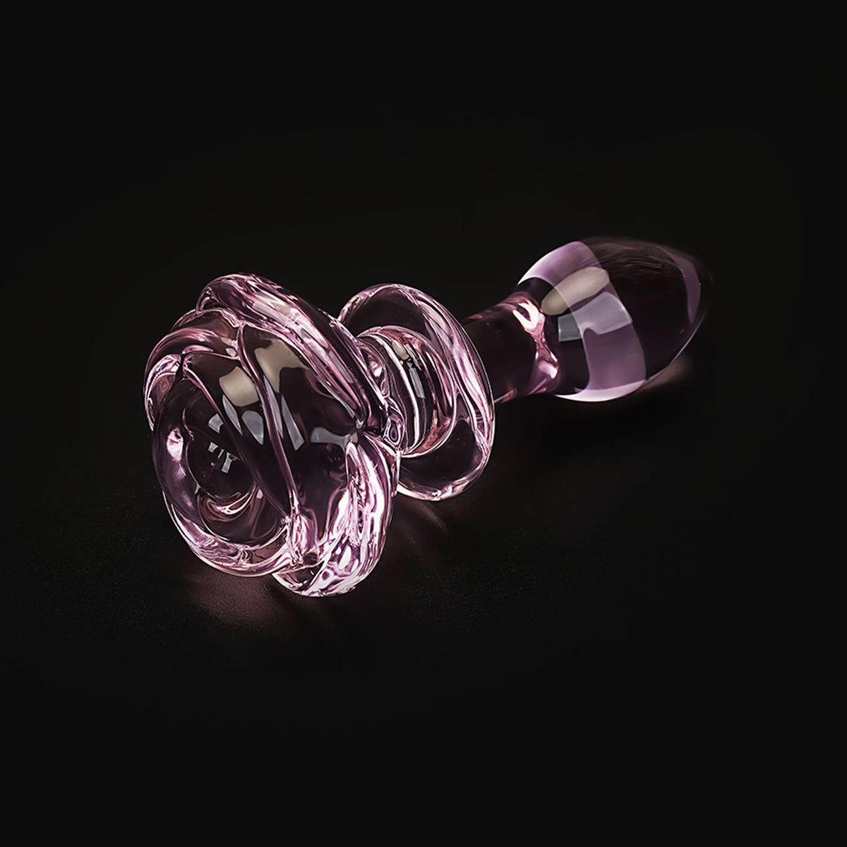 Liebe Seele Chroma Iridescent Sensual Glass Butt Plug Pink: Phallic rose S